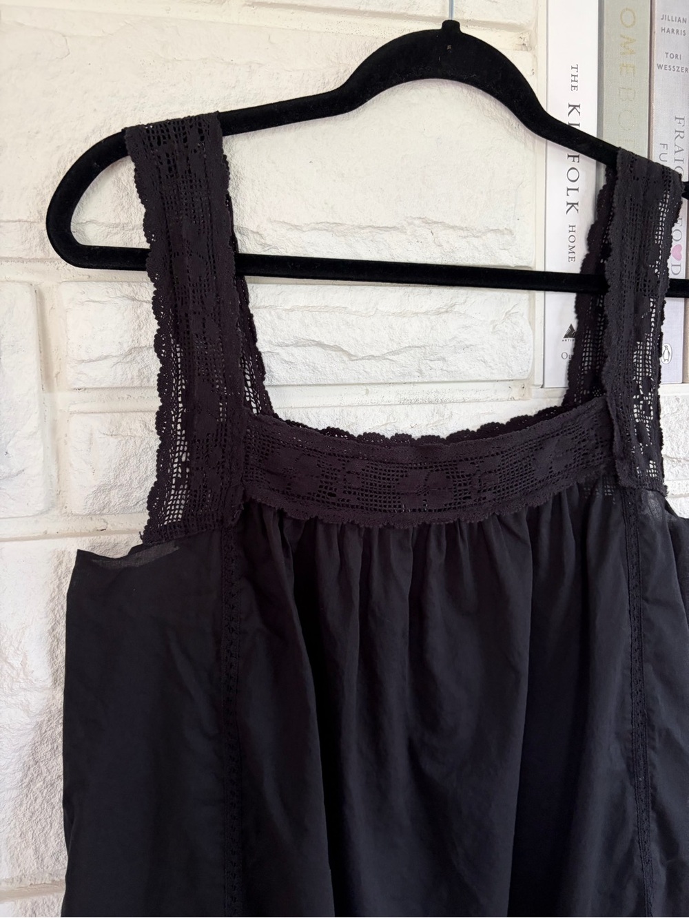 J.CREW Lace-trim Mini Beach Dress Black Size Medium - Picture 8 of 16